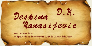 Despina Manasijević vizit kartica